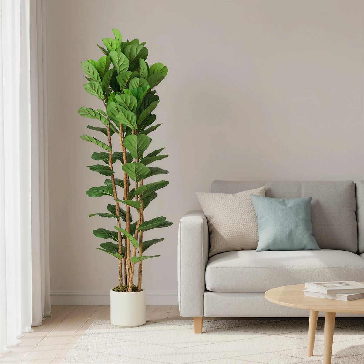 HOMCOM 180cm Artificial Fiddle Leaf Fig Tree - Green