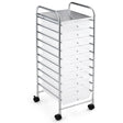 10 Drawer Rolling Storage Cart Organizer-Clear