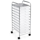 10 Drawer Rolling Storage Cart Organizer-Clear