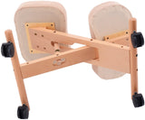 Ergonomic Kneeling Chair Wooden Adjustable Mobile Padded Seat and Knee-beige