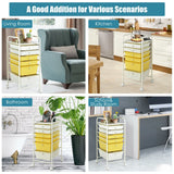 6 Drawers Rolling Storage Cart Organizer-Yellow