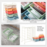 15-Drawer Utility Rolling Organizer Cart Multi-Use Storage-Deep Multicolor