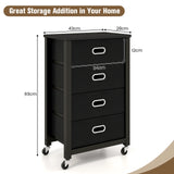 Heavy Duty Rolling File Cabinet with 4 Drawers