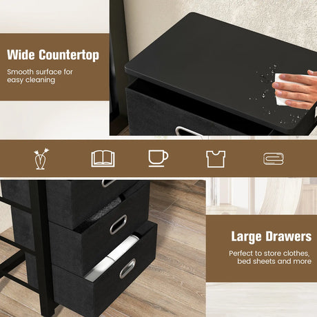 Heavy Duty Rolling File Cabinet with 4 Drawers