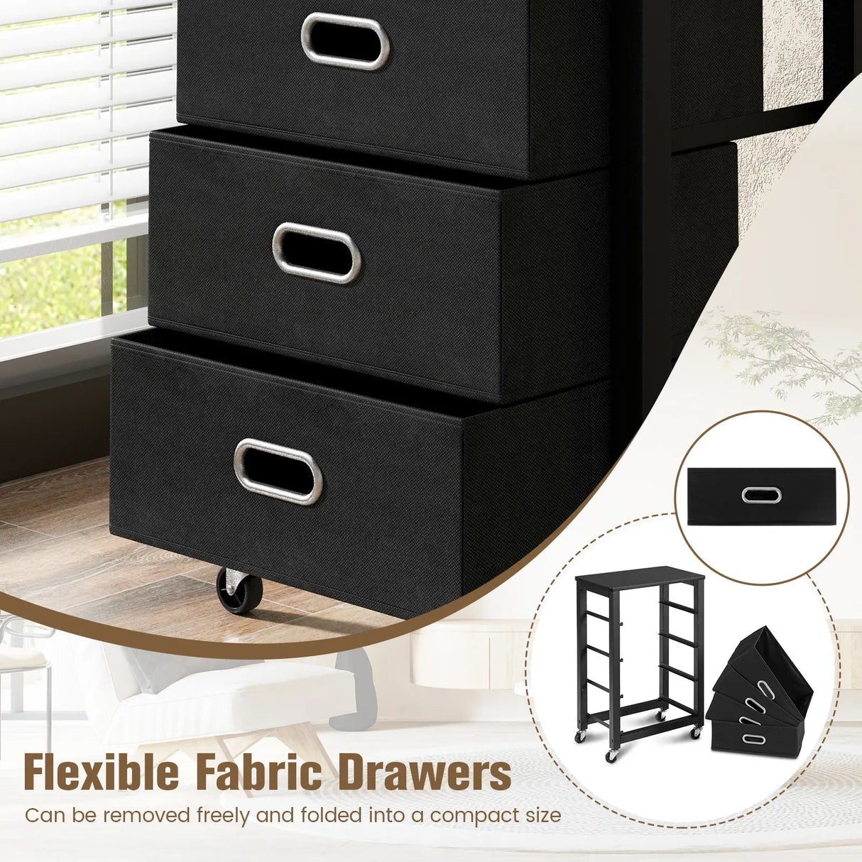 Heavy Duty Rolling File Cabinet with 4 Drawers