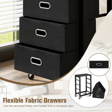 Heavy Duty Rolling File Cabinet with 4 Drawers