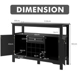 Modern Dining Buffet Cabinet with Wine Rack &amp; 2 Cabinets &amp; Drawer-Black