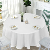 10 Pieces Round White Tablecloth with Durable Fabric Material for Party