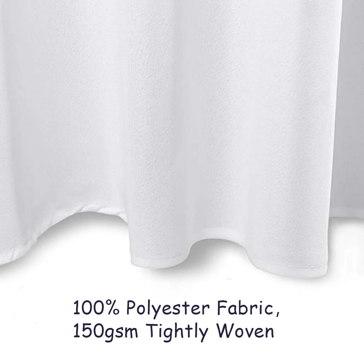 10 Pieces Round White Tablecloth with Durable Fabric Material for Party