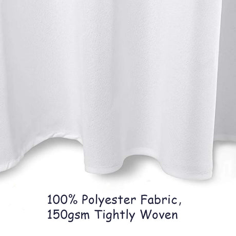 10 Pieces Round White Tablecloth with Durable Fabric Material for Party