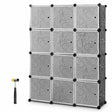 12-Cube Modular Storage Cabinet with Doors for Bedroom & Living Room