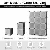 12-Cube Modular Storage Cabinet with Doors for Bedroom & Living Room