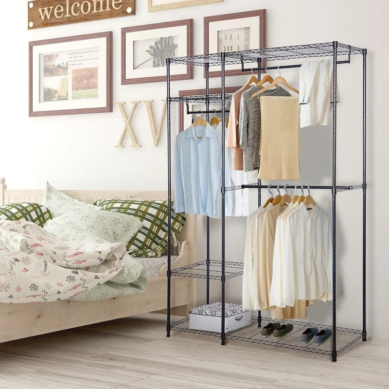 Portable Steel Closet Hanger Storage Rack Organizer