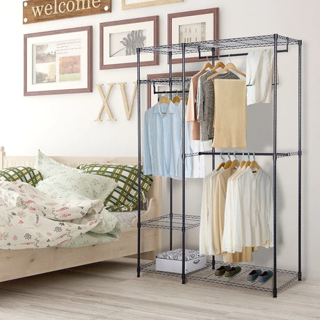 Portable Steel Closet Hanger Storage Rack Organizer