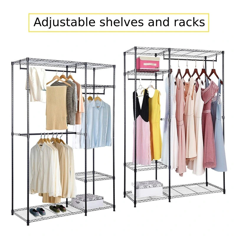 Portable Steel Closet Hanger Storage Rack Organizer