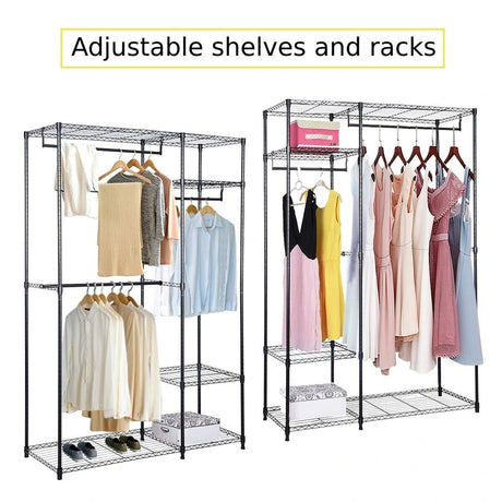 Portable Steel Closet Hanger Storage Rack Organizer
