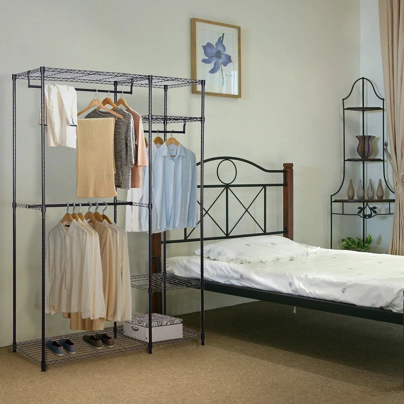 Portable Steel Closet Hanger Storage Rack Organizer