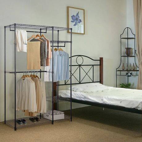 Portable Steel Closet Hanger Storage Rack Organizer