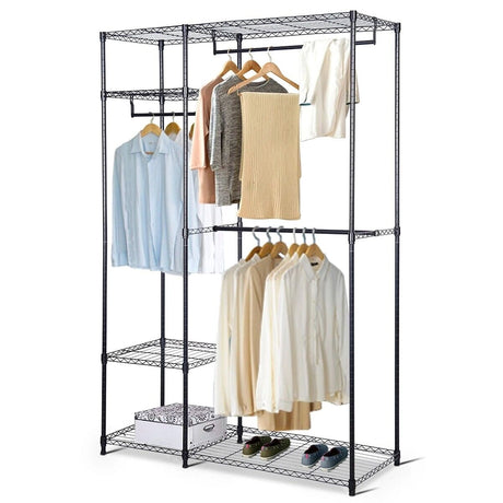 Portable Steel Closet Hanger Storage Rack Organizer