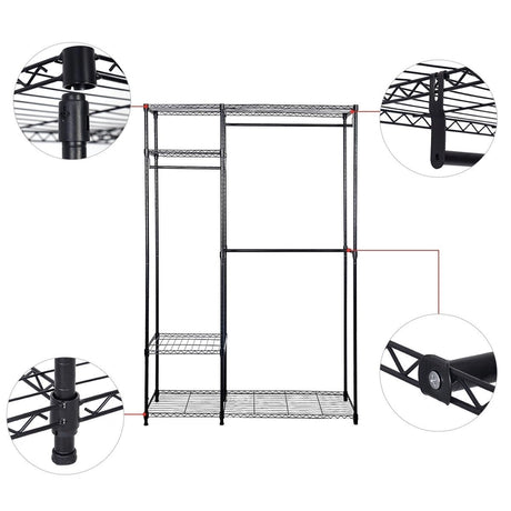 Portable Steel Closet Hanger Storage Rack Organizer