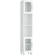 Tall Bathroom Storage Cabinet with 2 Open Shelves &amp; 1 Adjustable Shelf-White