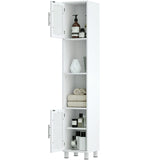 Tall Bathroom Storage Cabinet with 2 Open Shelves &amp; 1 Adjustable Shelf-White
