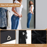 Wall And Door Mounted Mirrored Jewelry Cabinet With Lights-Black