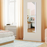 Wall And Door Mounted Mirrored Jewelry Cabinet With Lights-White