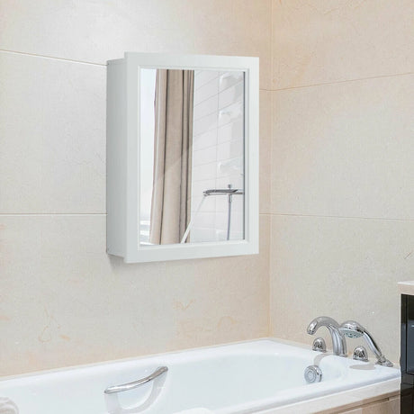 Mirror Cabinet with Wall Mounted for Bathroom/Kitchen-White