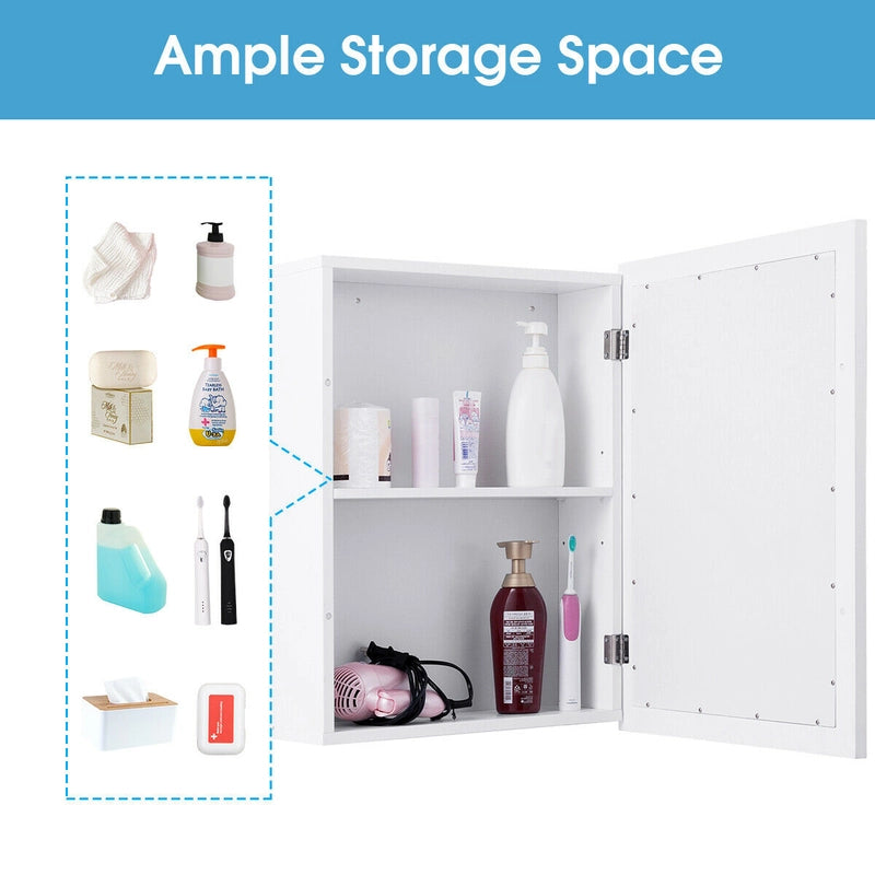 Mirror Cabinet with Wall Mounted for Bathroom/Kitchen-White