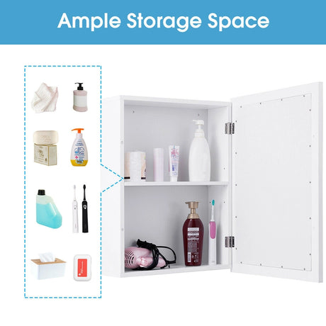 Mirror Cabinet with Wall Mounted for Bathroom/Kitchen-White