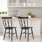 Set of 2 Steel Dining Chairs with Curved Backrest for Restaurant/Cafe