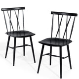 Set of 2 Steel Dining Chairs with Curved Backrest for Restaurant/Cafe