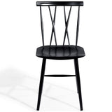 Set of 2 Steel Dining Chairs with Curved Backrest for Restaurant/Cafe