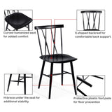 Set of 2 Steel Dining Chairs with Curved Backrest for Restaurant/Cafe