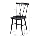 Set of 2 Steel Dining Chairs with Curved Backrest for Restaurant/Cafe