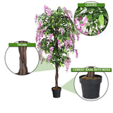6-Feet Artificial Wisteria Silk Indoor-Outdoor Tree