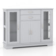 Buffet Sideboard with 2 Drawers &amp; 3 Cabinets for Kitchen &amp; Living Room-Grey