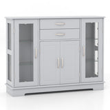 Buffet Sideboard with 2 Drawers &amp; 3 Cabinets for Kitchen &amp; Living Room-Grey