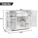 Buffet Sideboard with 2 Drawers &amp; 3 Cabinets for Kitchen &amp; Living Room-White