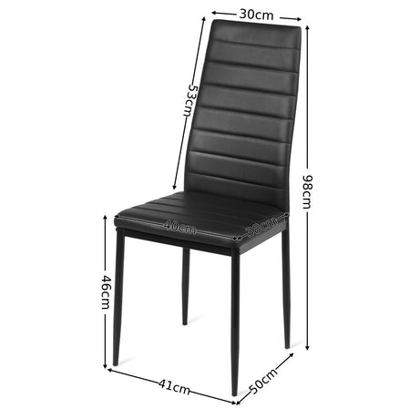 Set of 6 High Back Dining Chairs-Set of 6