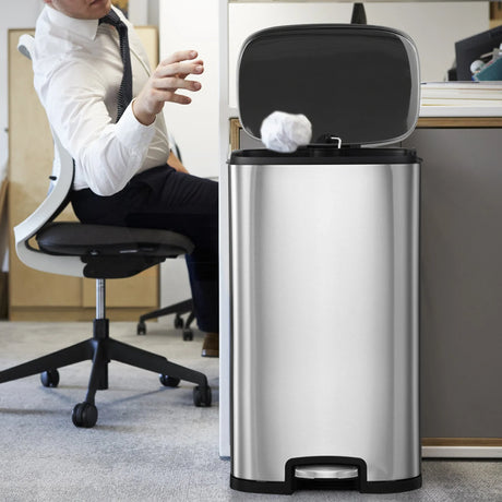 13.2 gallon stainless steel trash can with Removable Inner Bucket for Home Use