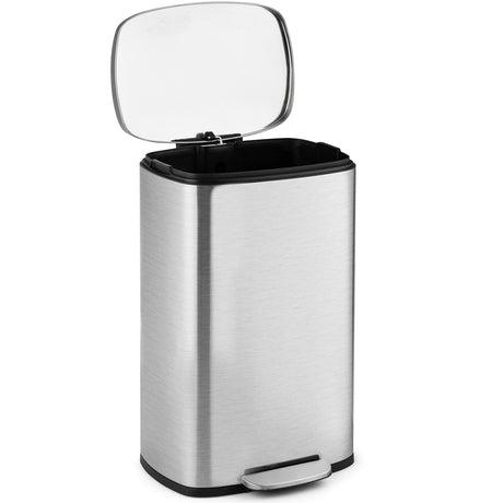 13.2 gallon stainless steel trash can with Removable Inner Bucket for Home Use