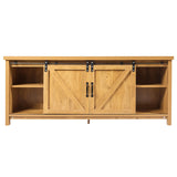 TV Stand Media Center Console Cabinet with Sliding Barn Door- Golden