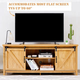TV Stand Media Center Console Cabinet with Sliding Barn Door- Golden
