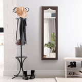 5 LEDs Lockable Mirror Jewelry Cabinet Armoire with 6 Drawers-Coffee