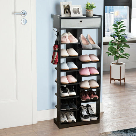 13-tier Vertical Shoe Rack with Removable Drawer