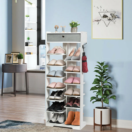 13-tier Vertical Shoe Rack with Removable Drawer
