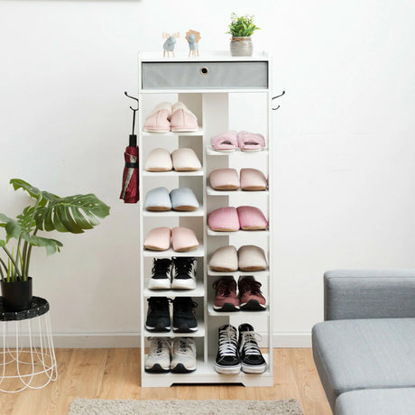 13-tier Vertical Shoe Rack with Removable Drawer