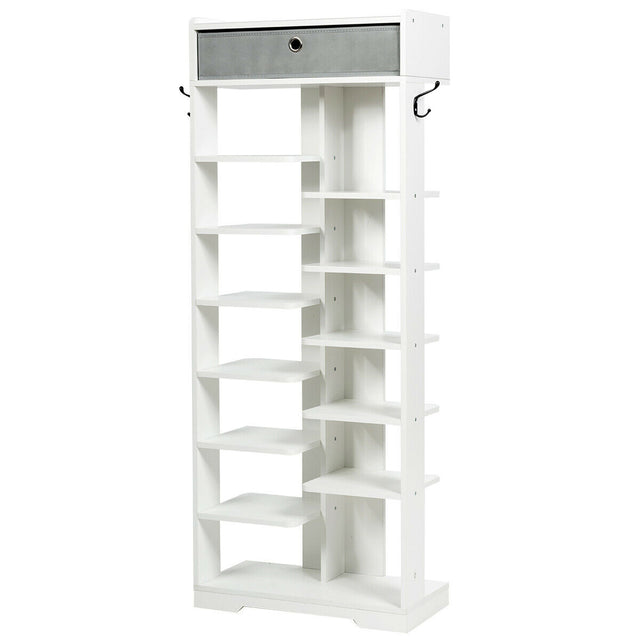13-tier Vertical Shoe Rack with Removable Drawer